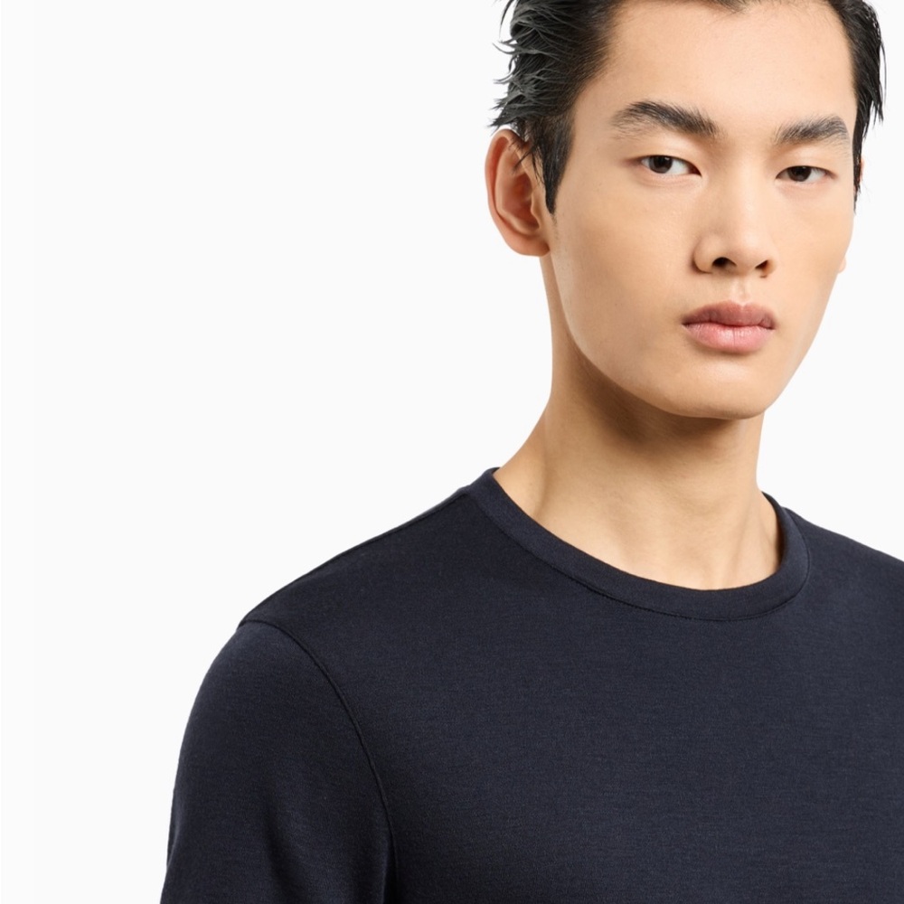 Giorgio Armani Dark Blue Cashmere Tee Size 36 - Picture 3 of 10